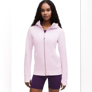 LULULEMON  ‘PINK ORGANZA’ , full-zip, SCUBA hoodie; SZ. 12, worn ONCE; excellent